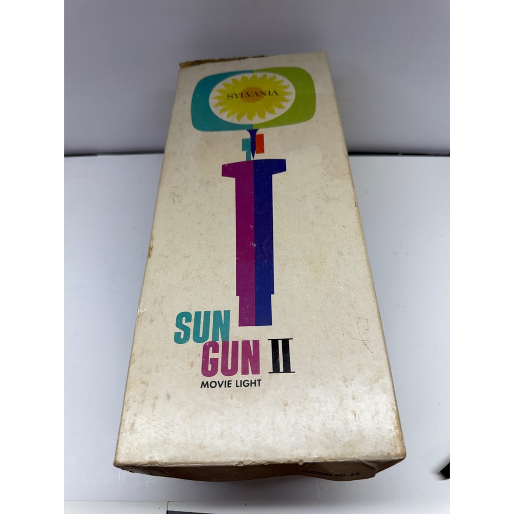 Vintage Sylvania Sun Gun II Movie Light Model SG-55 Corded Video Camera Lamp Box